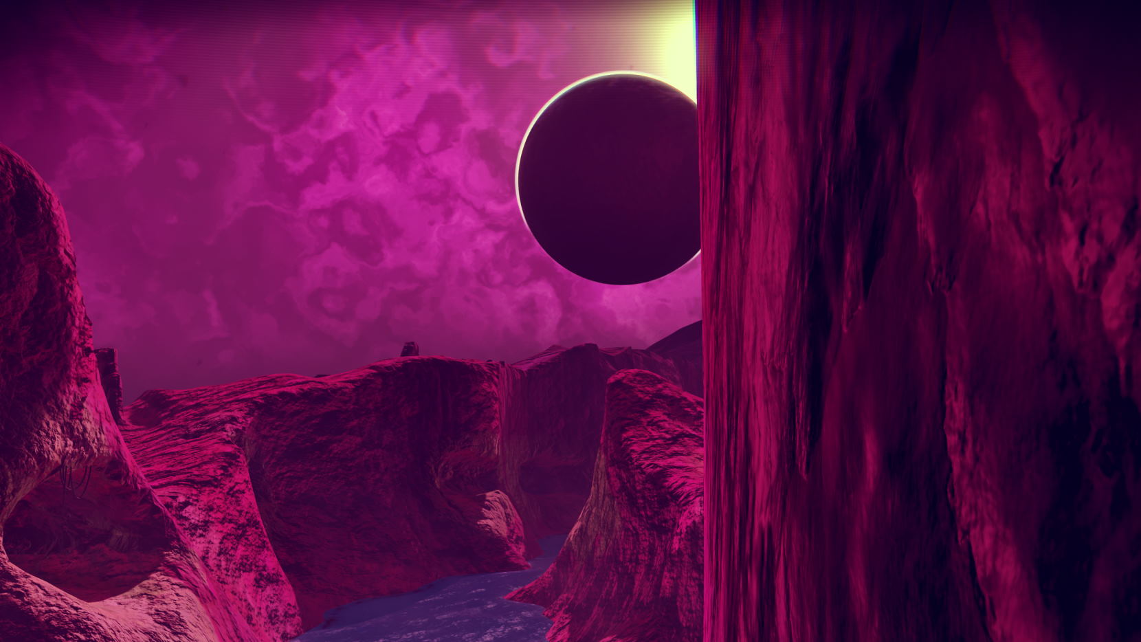 Desolate purple moonscape