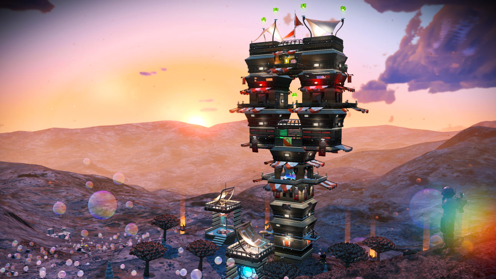 Wooden tower on QS mission planet