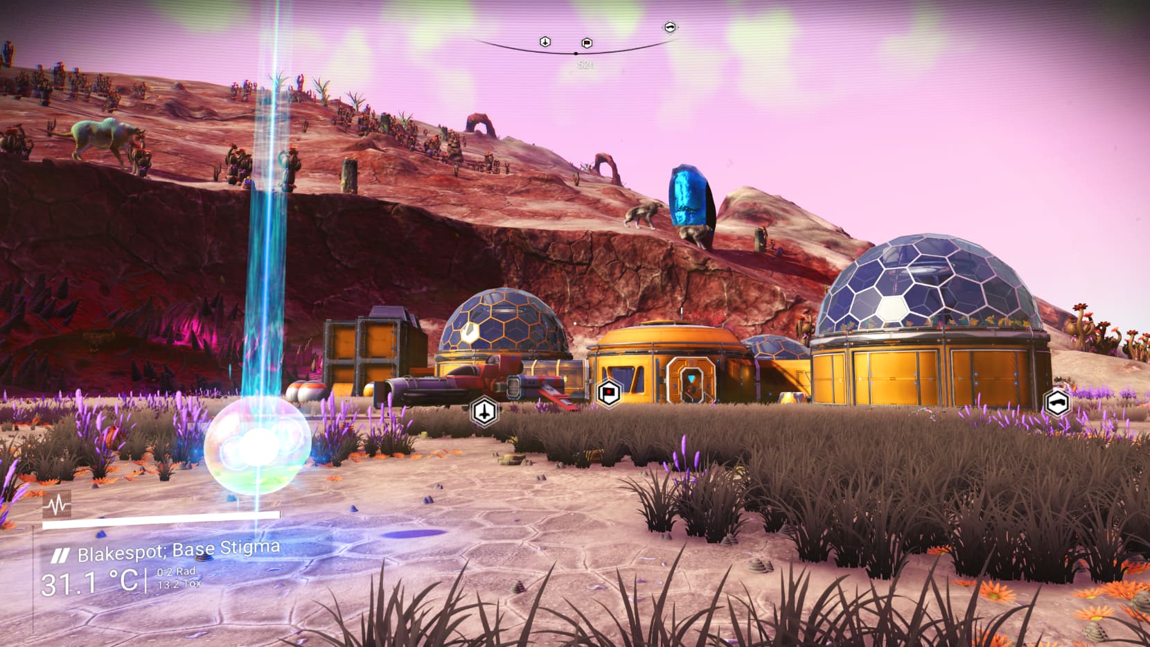A Joint Exploration Monument created in September 2017 in No Man's Sky (screenshot)